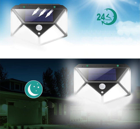 Lampada 100 LED Faretto Esterno Energia Solare 1W Sensore Movimento 600lm ip65 Illuminazione/Illuminazione per esterni/Proiettori Zencoccostore - Formia, Commerciovirtuoso.it