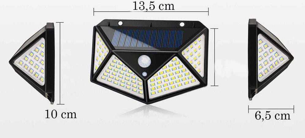 Lampada 100 LED Faretto Esterno Energia Solare 1W Sensore Movimento 600lm ip65 Illuminazione/Illuminazione per esterni/Proiettori Zencoccostore - Formia, Commerciovirtuoso.it