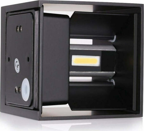 Lampada 12w COB LED Cubo Applique Parete NERO 220V Luce Biemissione 1200lm Regolabile IP65 Illuminazione/Illuminazione per esterni/Lampade da parete Zencoccostore - Formia, Commerciovirtuoso.it