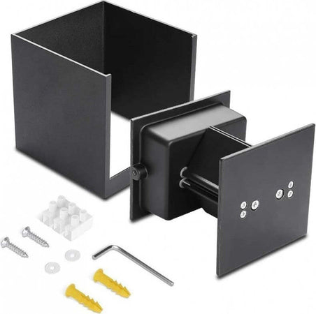 Lampada 12w COB LED Cubo Applique Parete NERO 220V Luce Biemissione 1200lm Regolabile IP65 Illuminazione/Illuminazione per esterni/Lampade da parete Zencoccostore - Formia, Commerciovirtuoso.it