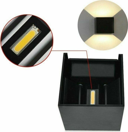 Lampada 12w COB LED Cubo Applique Parete NERO 220V Luce Biemissione 1200lm Regolabile IP65 Illuminazione/Illuminazione per esterni/Lampade da parete Zencoccostore - Formia, Commerciovirtuoso.it