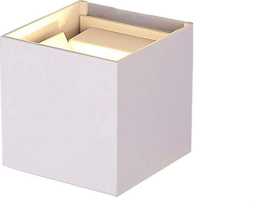 Lampada 12W da parete a LED con Angolo di Illuminazione Regolabile Applique per Esterni Interni COB Quadrato 10CM Bianco Luce bianco caldo 3000K [Classe di efficienza energetica A+]
