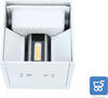 Lampada 12W da parete a LED con Angolo di Illuminazione Regolabile Applique per Esterni Interni COB Quadrato 10CM Bianco Luce bianco caldo 3000K [Classe di efficienza energetica A+]