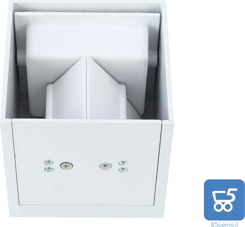 Lampada 12W da parete a LED con Angolo di Illuminazione Regolabile Applique per Esterni Interni COB Quadrato 10CM Bianco Luce bianco caldo 3000K [Classe di efficienza energetica A+]