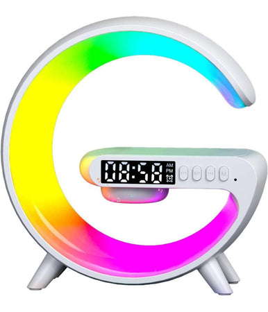 Lampada A Forma Di G Multicolor Con Cassa Speacker E Caricabatteria Ad Induzione