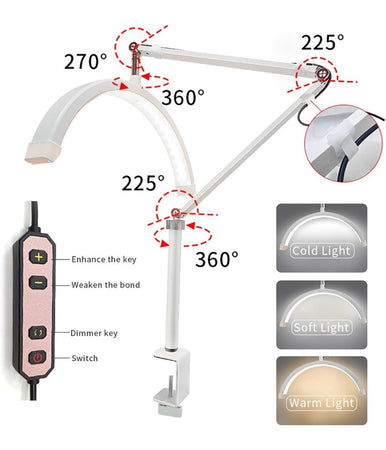Lampada A Led Per Extension Ciglia Da 16" Con Supporto Telefono Unghie Tatuaggi