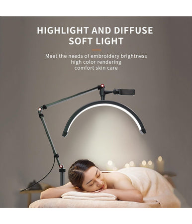 Lampada A Led Per Extension Ciglia Da 16" Con Supporto Telefono Unghie Tatuaggi