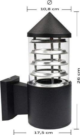 Lampada A Parete Per Esterno Ip55 Lampioncino Muro Giardino Terrazzo E27 Es25 Articoli da Giardino > Illuminazione da esterno > Applique da esterno Trade Shop italia - Napoli, Commerciovirtuoso.it