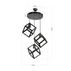 Lampada a sospensione Agatha MDL3790 3 cubi nero