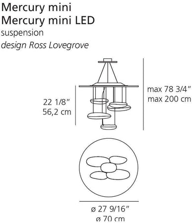Lampada a sospensione Artemide Mercury Mini Sospensione LED 3000K