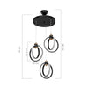 Lampada a sospensione Felicia tre punti luce cerchi LED ASZ1593