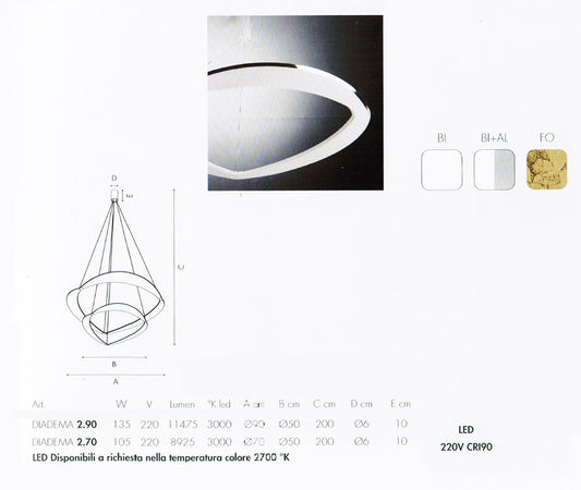 Lampada a sospensione Icone DIADEMA 2.90
