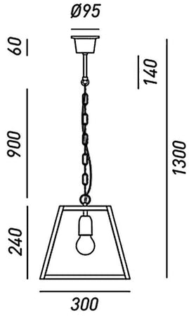 Lampada a sospensione Il Fanale London triangolare piccolo 1 luce