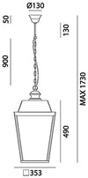 Lampada a sospensione Il Fanale Quadro media