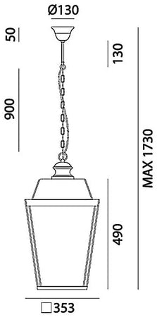 Lampada a sospensione Il Fanale Quadro media