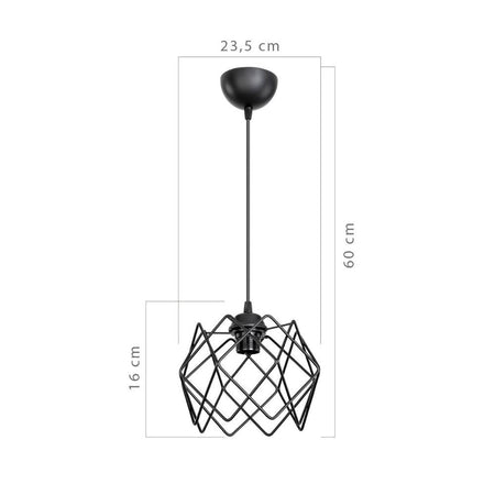 Lampada a sospensione Koza MDL3852 gabbia nero