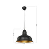 Lampada a sospensione Kumbet MDL3053 metallo nero interno oro