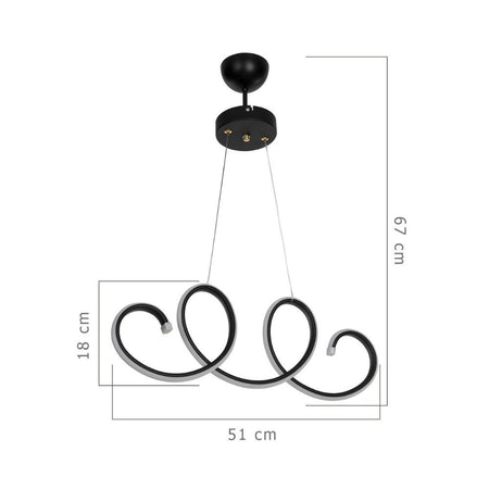 Lampada a sospensione LED Afra forma spirale nera MDL4441