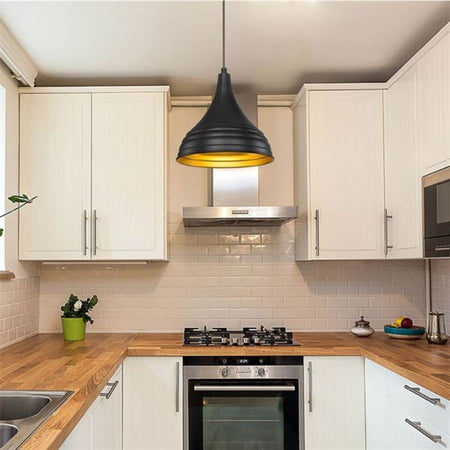 Lampada a sospensione Leda ASZ1338 in metallo nero