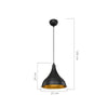 Lampada a sospensione Leda ASZ1338 in metallo nero
