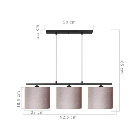 Lampada a sospensione Medusa ASZ1532 con paralumi tessuto beige