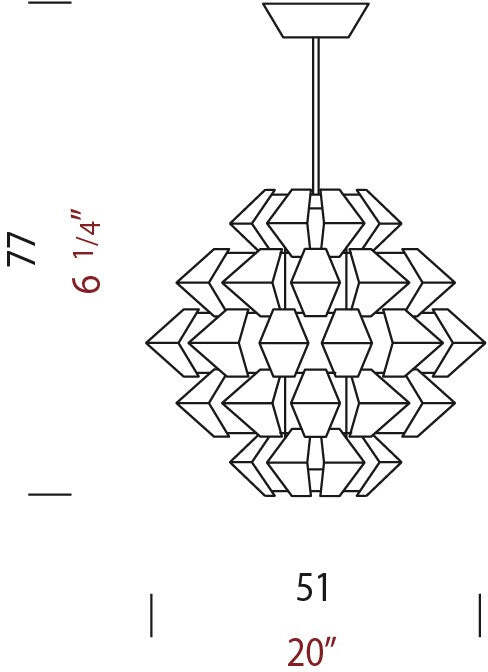 Lampada a sospensione Panzeri Agave S