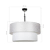 Lampada a sospensione Polo MDL2749 in tessuto grigio