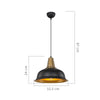Lampada a sospensione Rena ASZ1341 metallo nero interno oro