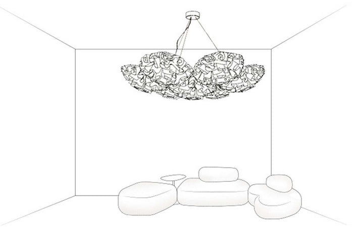 Lampada a sospensione Slamp Veli 7 gold, silver, copper