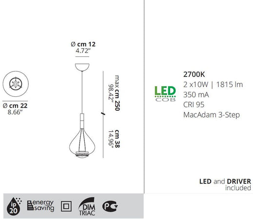 Lampada a Sospensione Studio Italia Design Sky-Fall