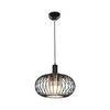 Lampada a sospensione Terla MDL3674 con struttura in ferro e diffusore in vetro