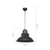 Lampada a sospensione Tibet ASZ0871 nera stile industriale