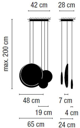 Lampada a sospensione Vibia Cosmos 4 luci