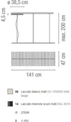 Lampada a sospensione Vibia Rhythm horizontal 141cm