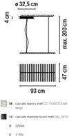 Lampada a sospensione Vibia Rhythm horizontal 93cm