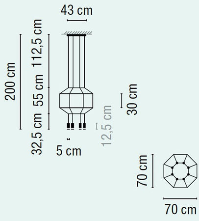 Vibia Wireflow 0302 Lampada a sospensione 8 luci
