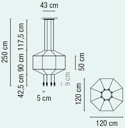 Lampada a sospensione Vibia Wireflow 0400