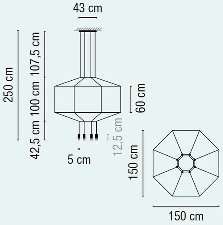 Vibia Wireflow 0299 diametro 150 cm 8 luci