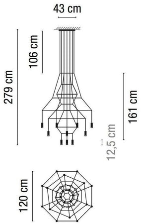Vibia Wireflow Chandelier 20 luci LED