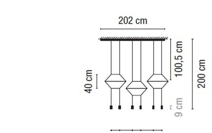 Vibia Wireflow Lineal 6 luci Lampada a sospensione