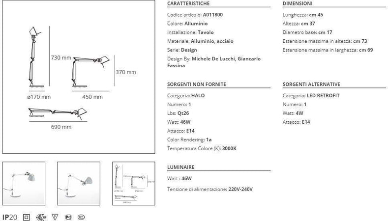 Artemide Tolomeo Micro - Lampada da Tavolo
