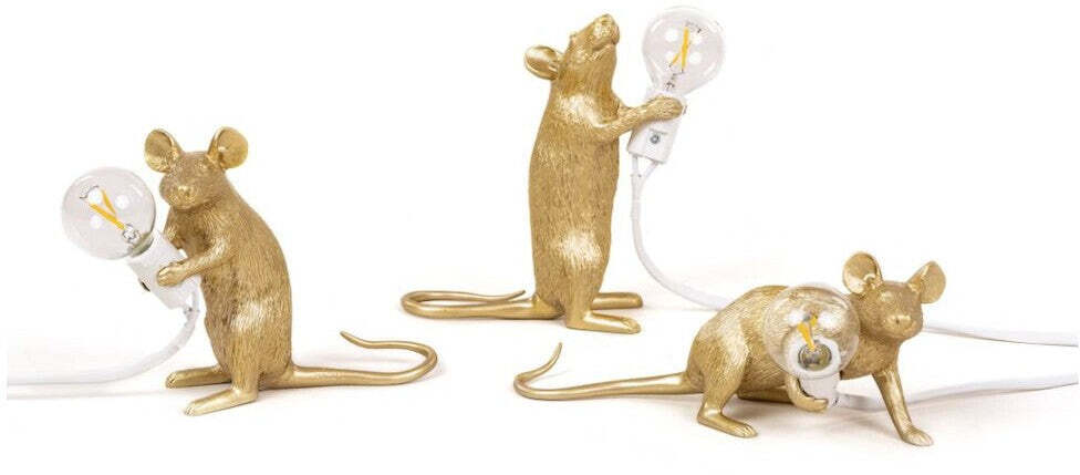 Lampada da appoggio Seletti Mouse Lop Lying Down Lamp Gold