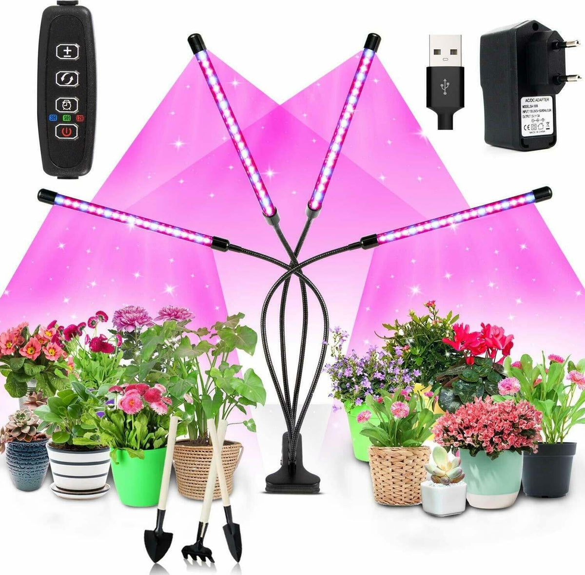 Lampada Di Crescita Per Piante A LED - Con Timer 3H/9H/12H, Spettro Completo - Per Piante Da Interno, Fiori E Orto - Foto 3