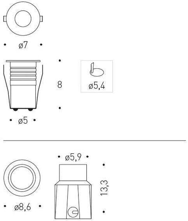 Lampada da incasso per esterni Sibilla Hot quadrata