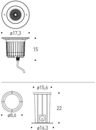 Lampada da incasso per esterni Sibilla Pot