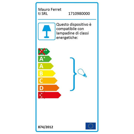 Lampada da muro struttura in metallo color oro per interni