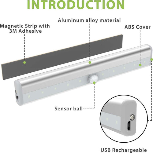 Lampada Da Parete A Induzione 10led Con Sensore Di Movimento Per Armadi Q-led100 Illuminazione/Illuminazione per interni/Illuminazione speciale/Luci notturne Trade Shop italia - Napoli, Commerciovirtuoso.it