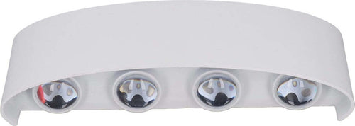 Lampada da Parete a LED Applique 6000K Luce Fredda per Esterni Corpo in Alluminio BIANCA - EX DEMO