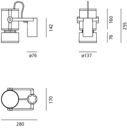 Lampada da parete Artemide Cariddi 30 pole