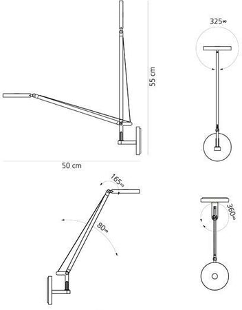 Lampada da parete Artemide Demetra Micro Parete Grigio antracite